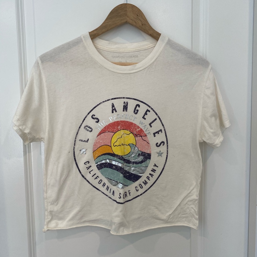 LA Graphic tee crop top size S